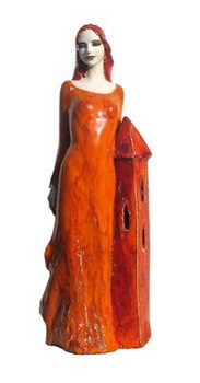 st-barbara-figur-keramik-orange-und-rote-farben